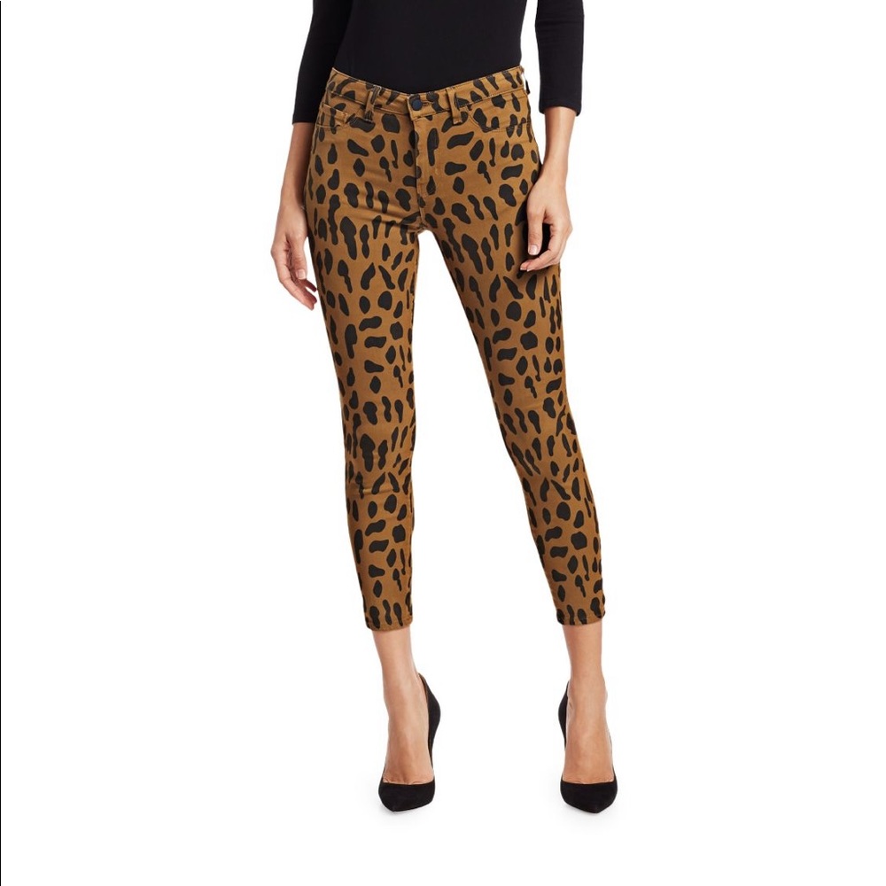L’Agence Margot Animal Print Jeans